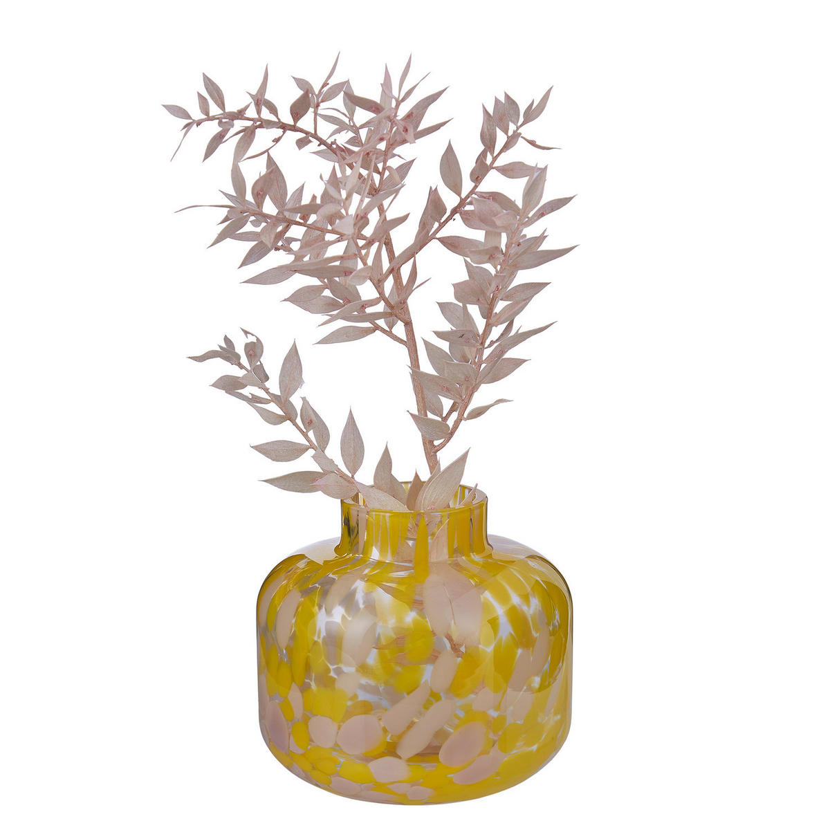 MINI-VASE (4er Set) Confetti - Gelb, Glas (9cm) - Butlers