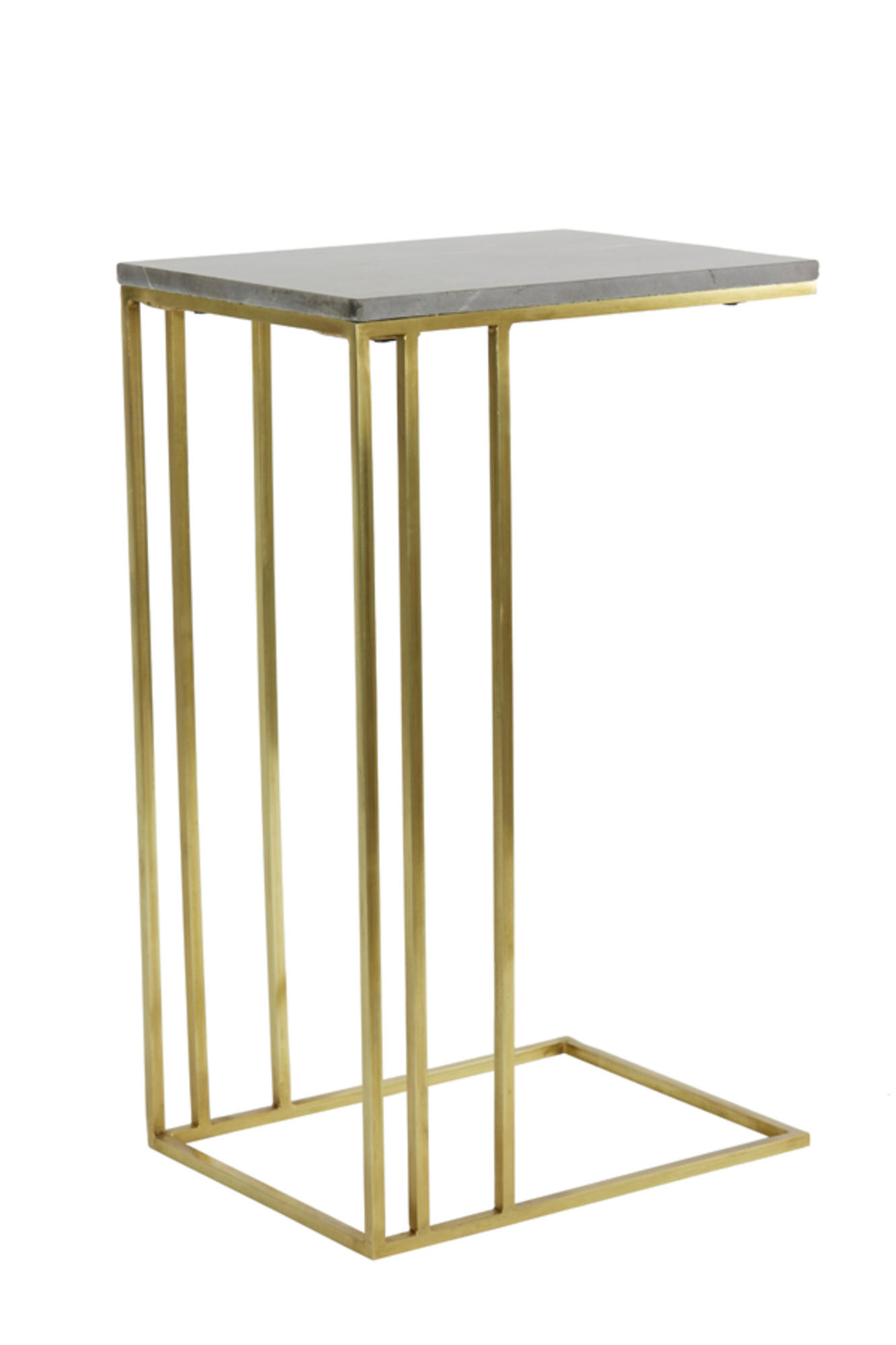 BEISTELLTISCH Roshan Braun 41/31/71 cm - Goldfarben, Stein (41/31/71cm) - Light & Living