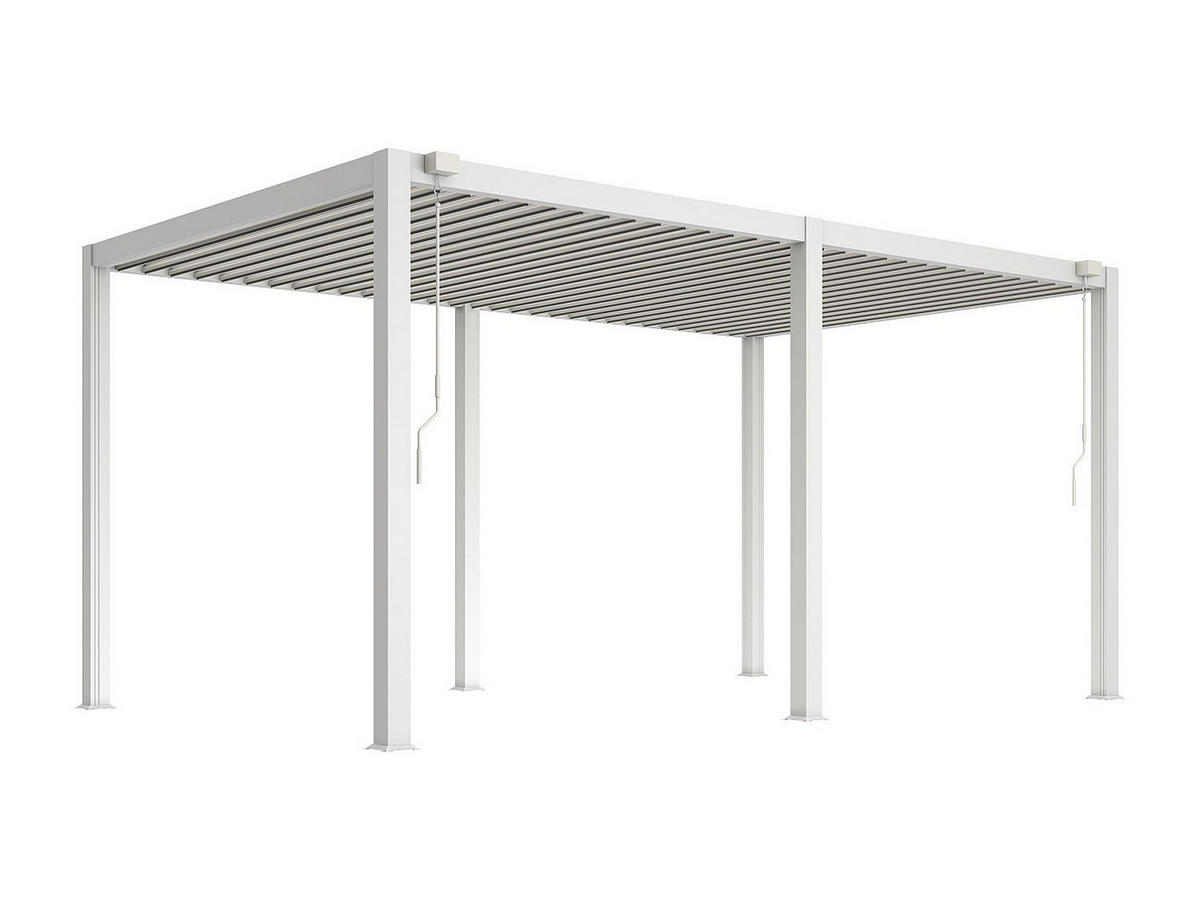 SELBSTTRAGENDE Pergola - 500cm x 300cm - Aluminium - weiß - AMALFI - Weiß, Metall (500/250/300cm) - Vente-Unique