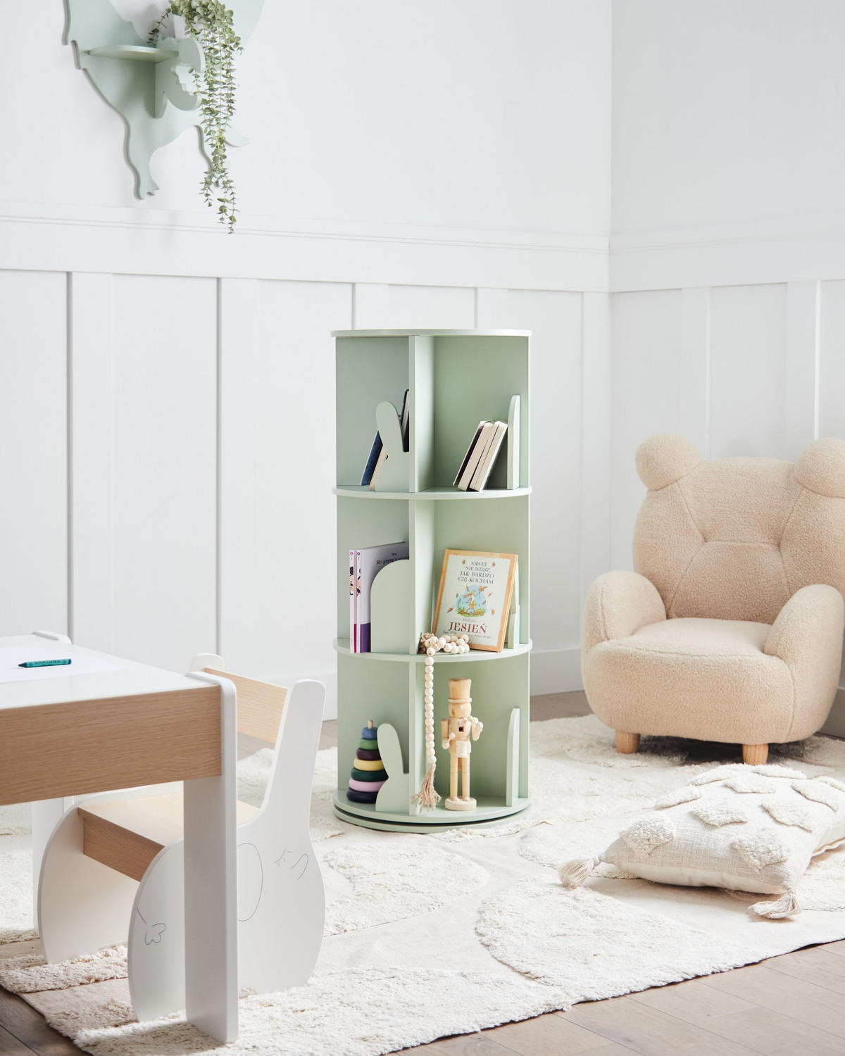 BÜCHERREGAL 94 cm Hellgrün Caney - Hellgrün, Holzwerkstoff (40/94/40cm) - Beliani