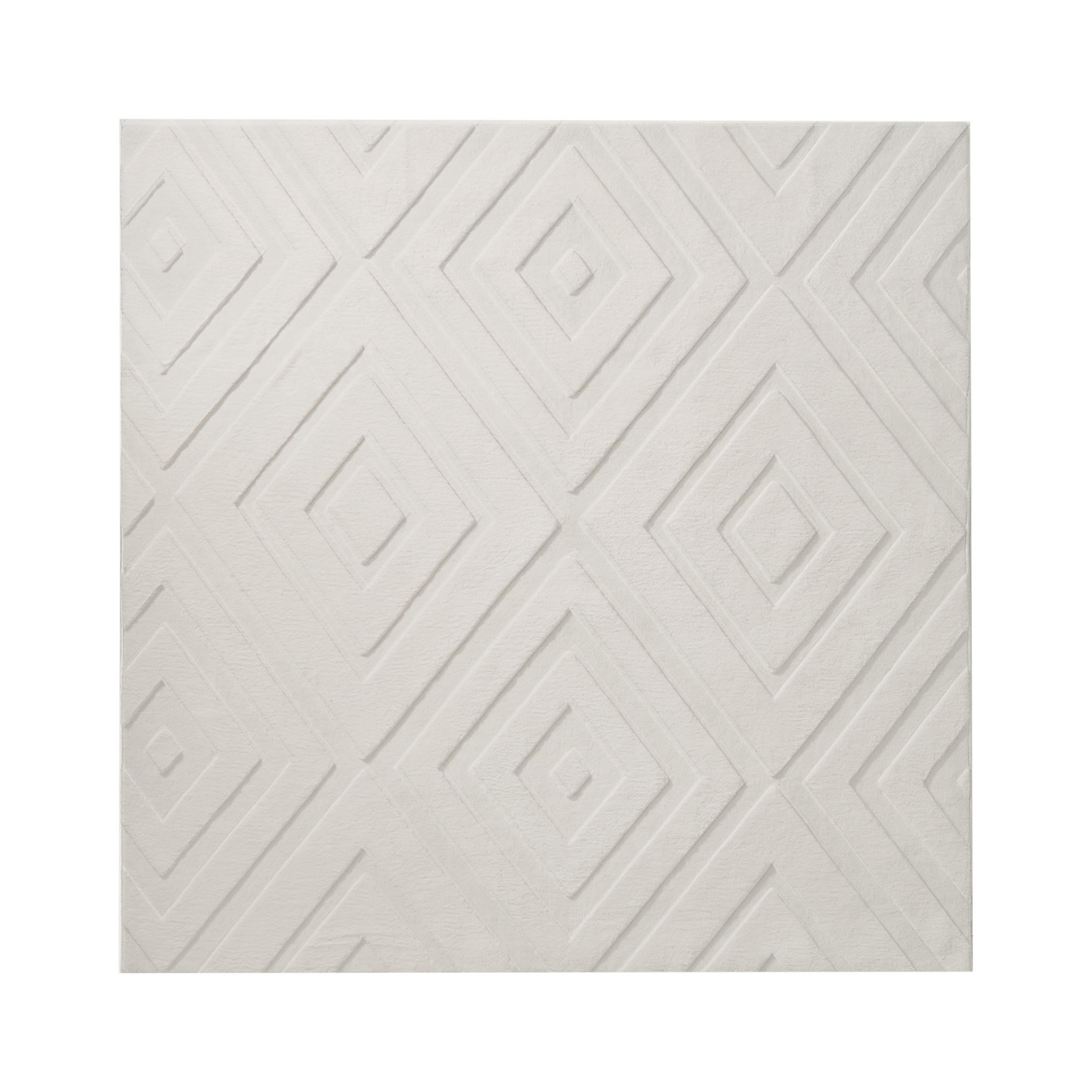 KOBEREC Krémově bílý 160/160 cm Borah - bílá/krémová, textil (160/160cm) - Beliani