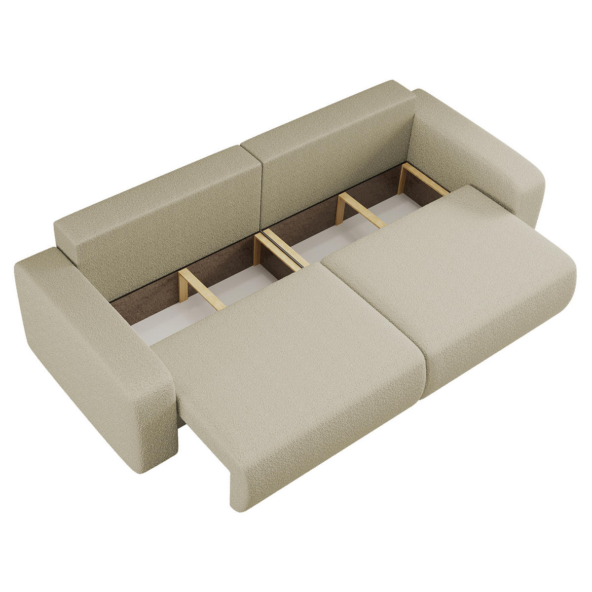SCHLAFSOFA MILANO und Bettkasten Stoff Quelle Beige - Beige, Holz (246/83/98cm) - Kaiser Möbel
