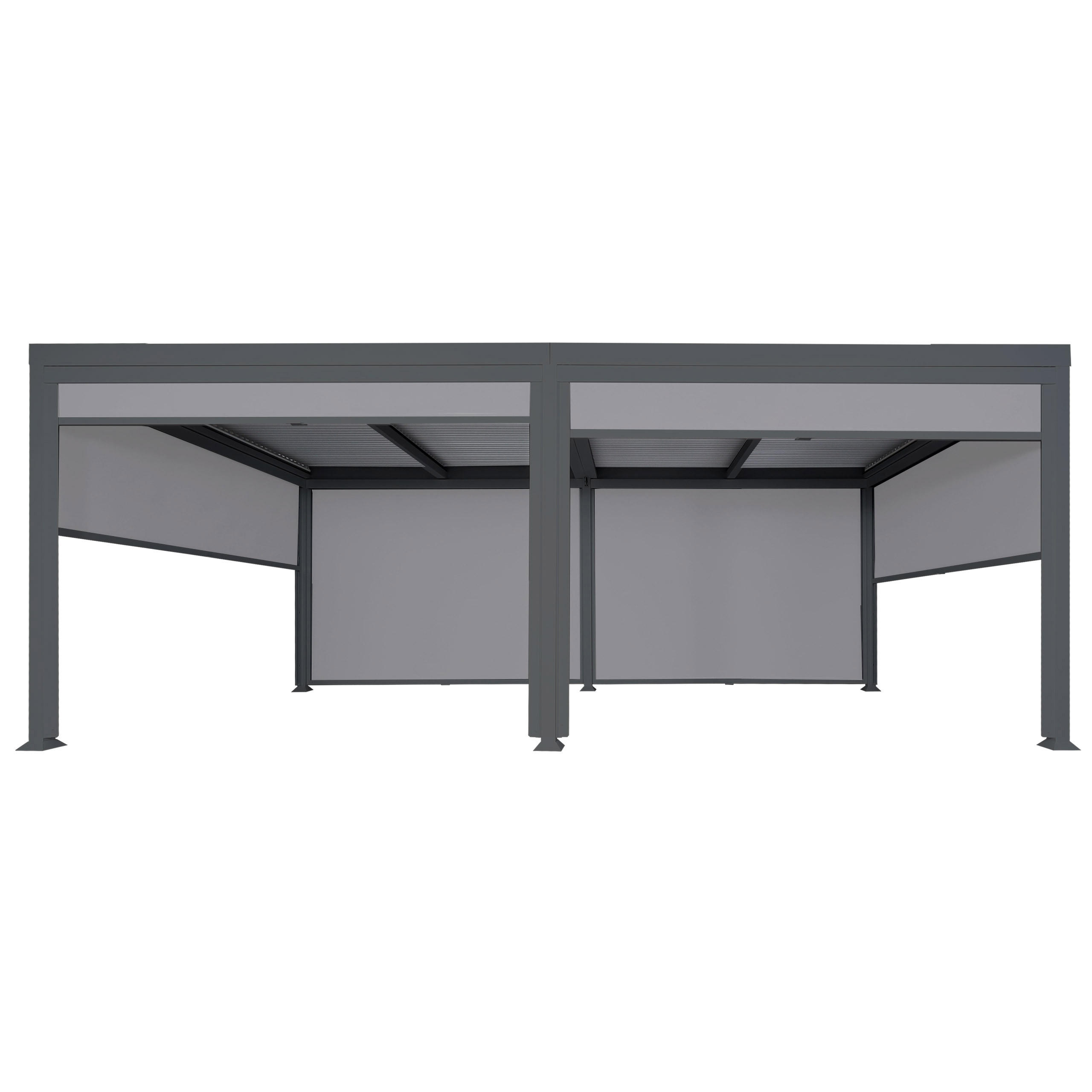 ALU PERGOLA MIT SEITENWAND Anthrazit - Anthrazit, Metall (590/224/306cm) - MCW