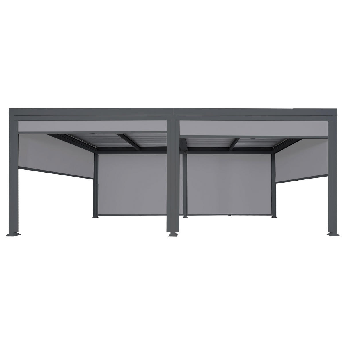 ALU PERGOLA MIT SEITENWAND Anthrazit - Anthrazit, Metall (590/224/306cm) - MCW
