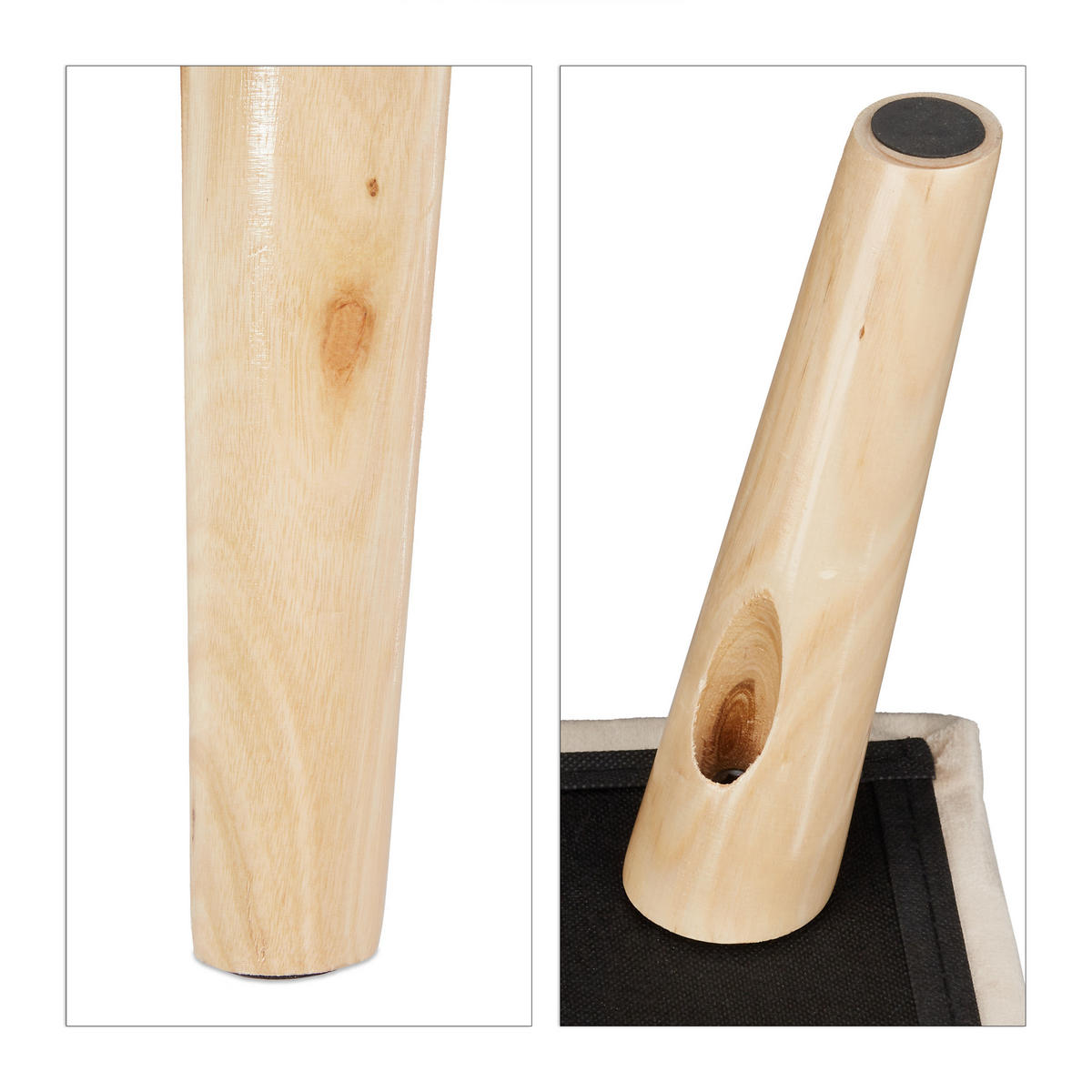 SAMTHOCKER - Creme, Holz/Holzwerkstoff (40/40/40cm) - Relaxdays