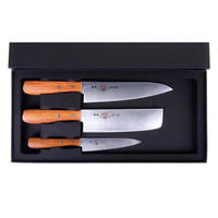 MESSERSET Silber 40/10/40 cm 110525456BBOMC - Silberfarben, Holz - Masahiro 