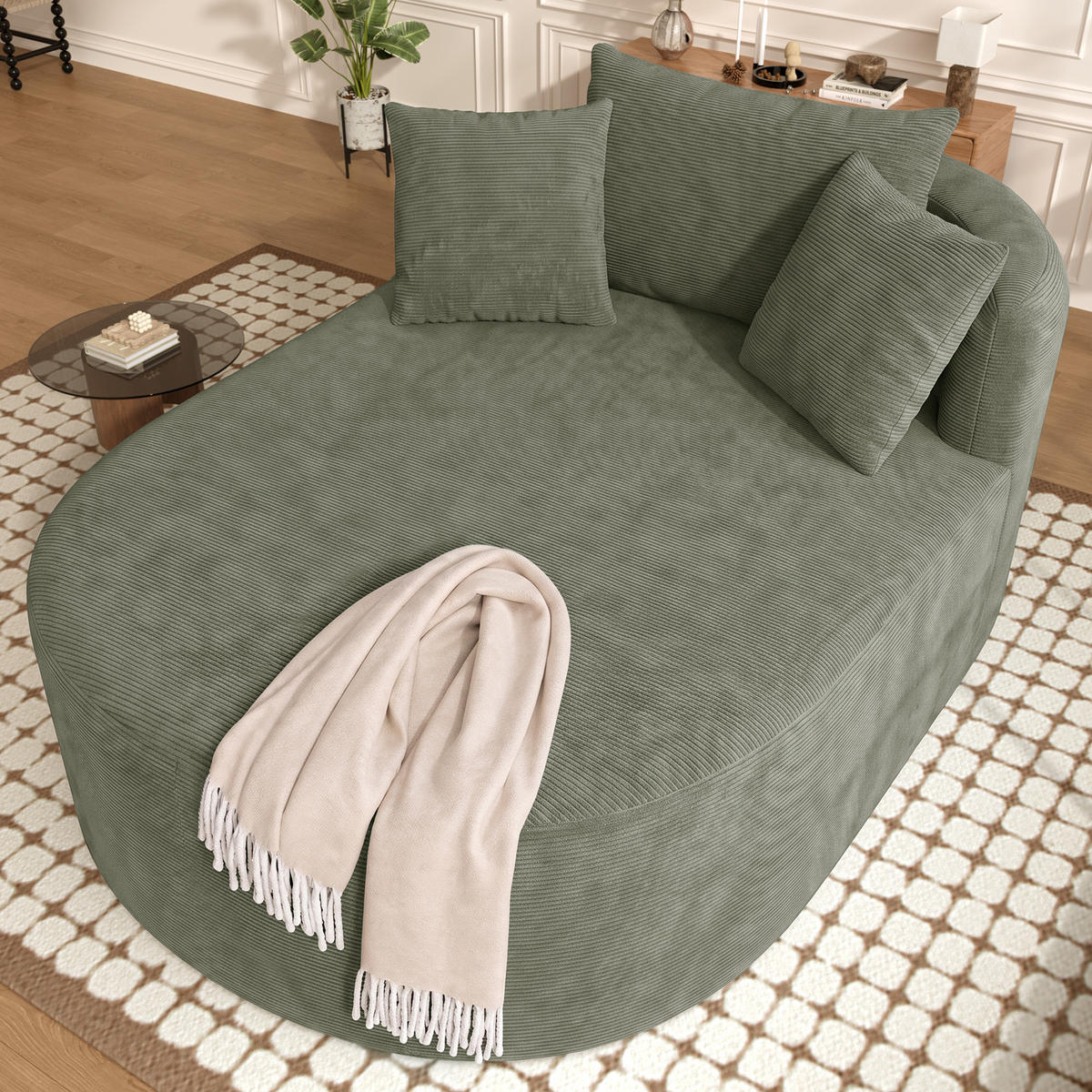 XXL-SESSEL montagefrei mit 122 cm Sitztiefe, DE-42520, Grün - Grün, Textil (170/83/112.5cm) - ComfortXL