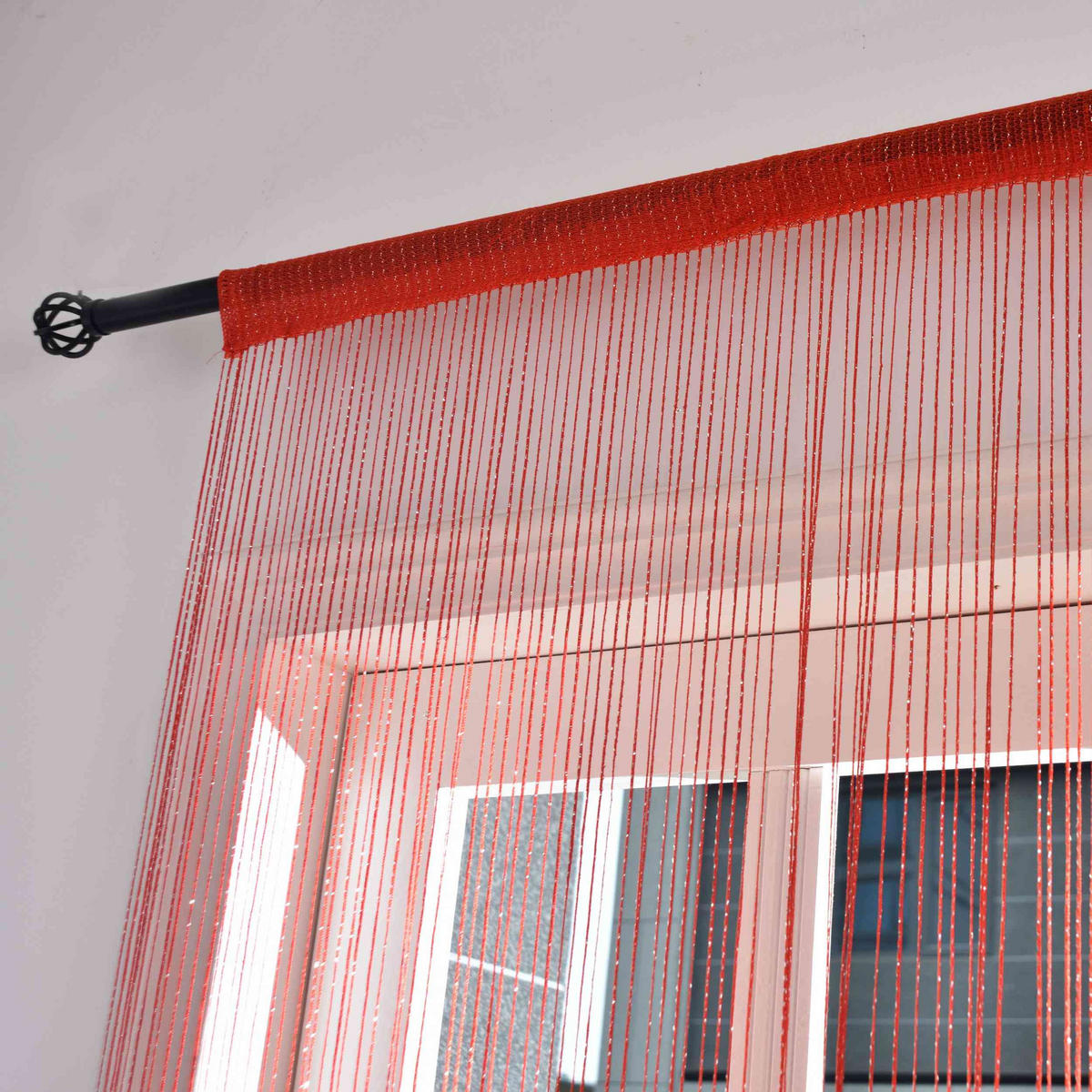 FADENGARDINE Shanghai HxB 230x100 cm Rot Lurex - Rot, Textil (100/230cm) - Gardinenbox