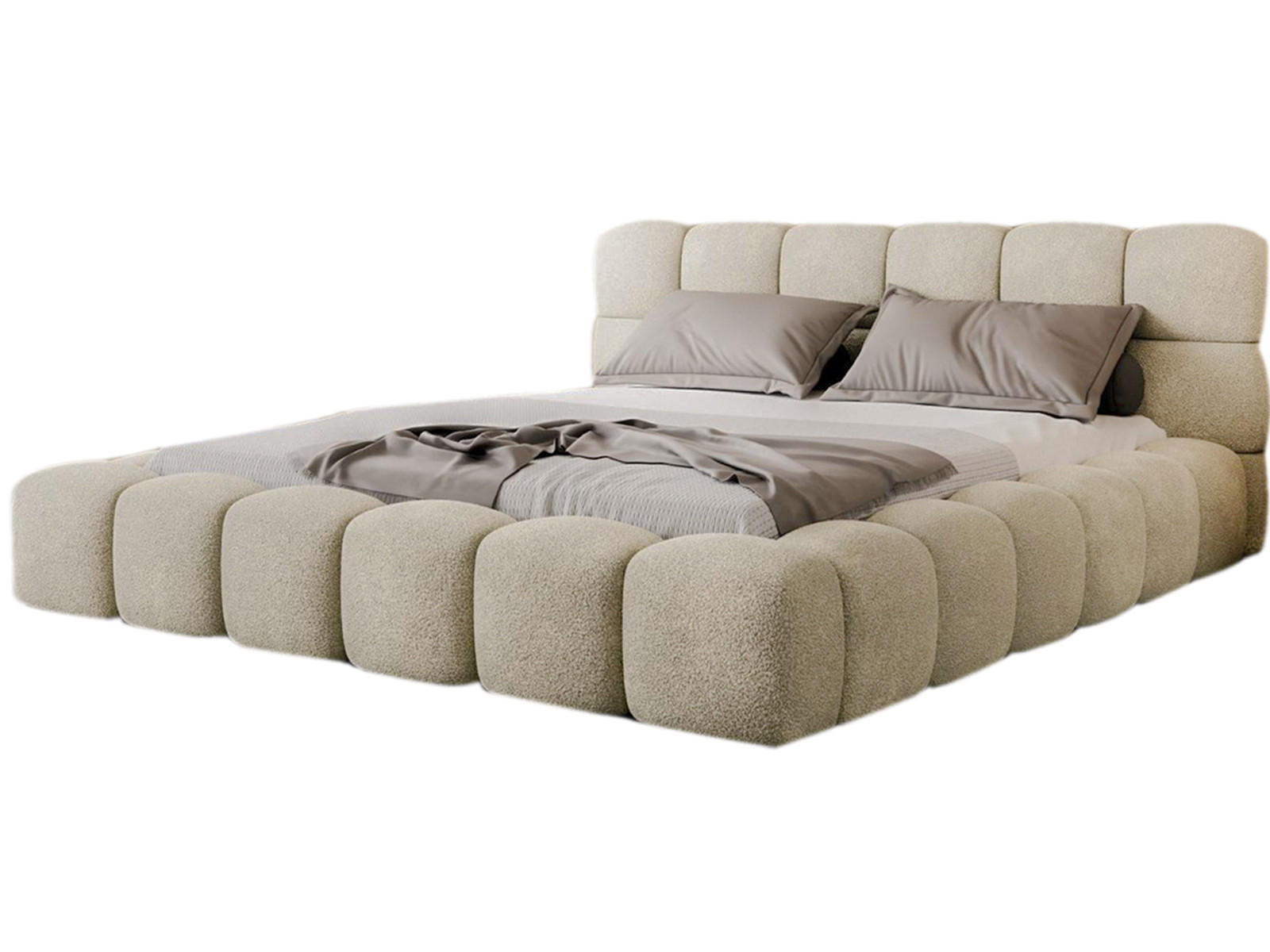 Compleo24 Polsterbett Beige 200x200 cm