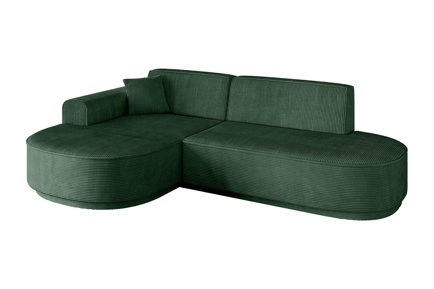 ECKSOFA Ottomane Links MARI-L1-v3 - 232x163x81 cm Grün Cord - Schwarz/Grün, Holzwerkstoff/Kunststoff (232/163cm) - ALTDECOR