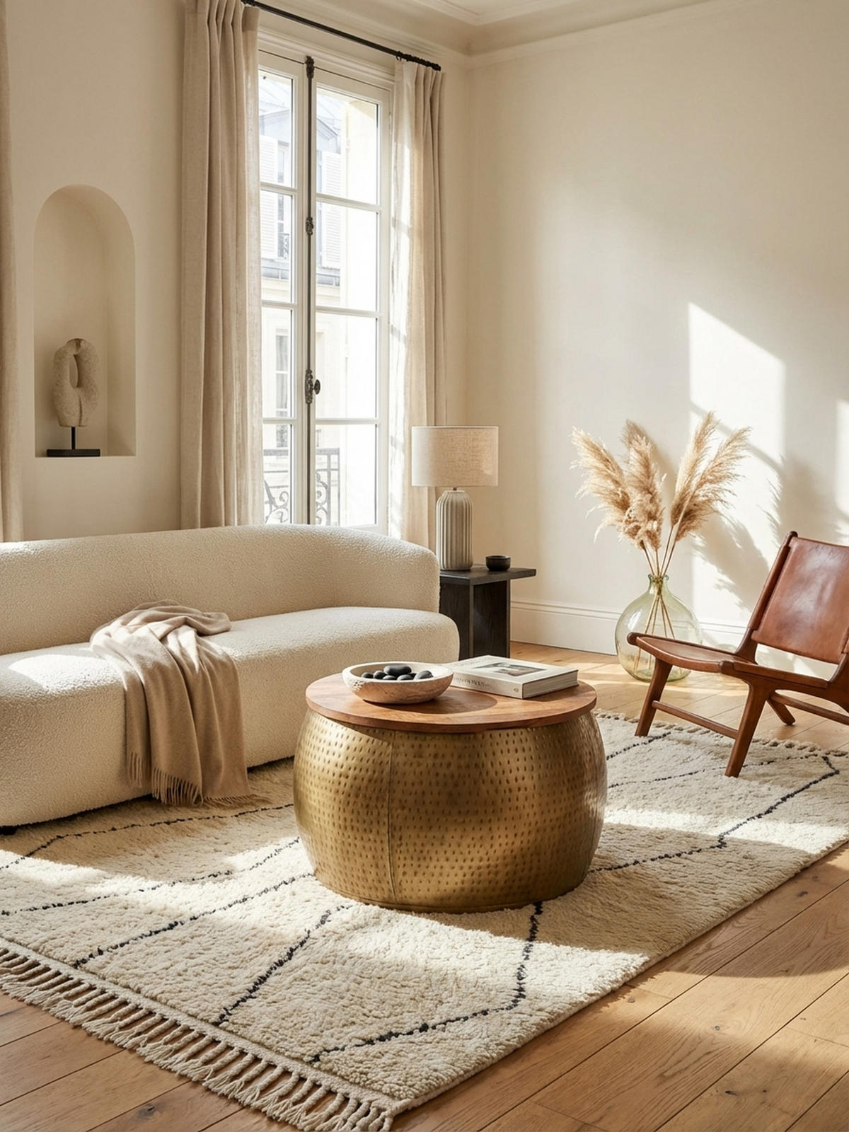 COUCHTISCH Massivholz Braun Gold, Modernes Design, Stauraum, Modell Aurora - Goldfarben, Holz/Metall (60/60/40cm) - KADIMA DESIGN