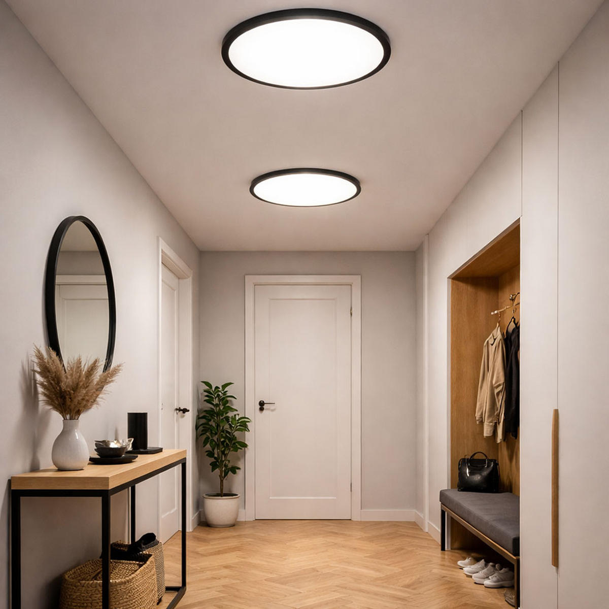 LED AUFBAU PANEL Schwarz - Schwarz, Metall (40/40/6.2cm) - Briloner