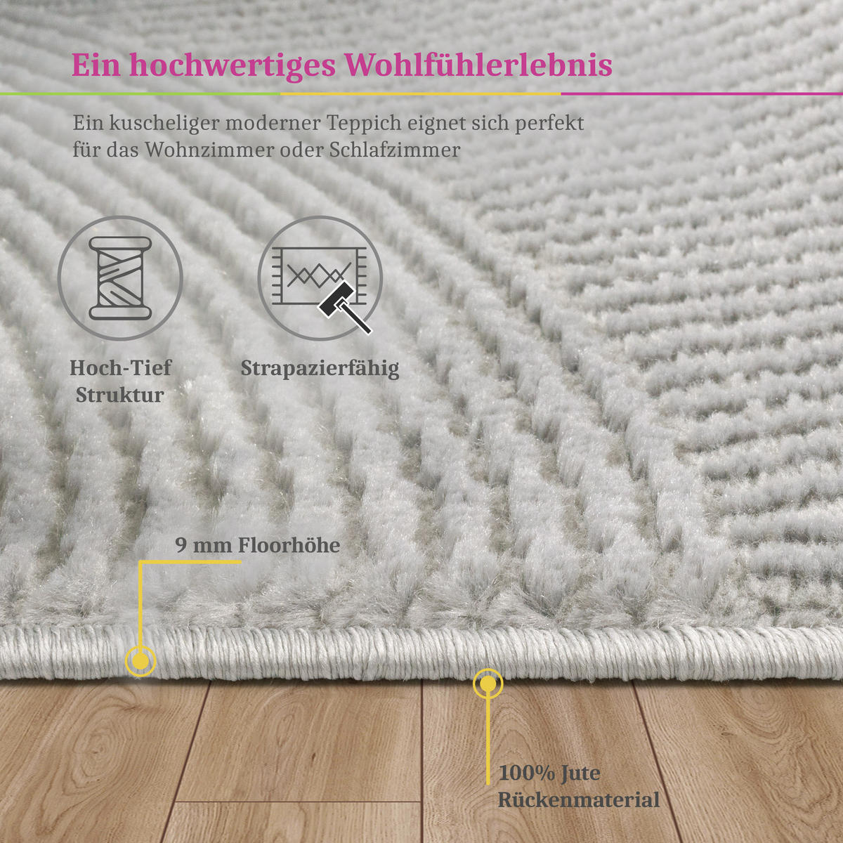 KURZFLORTEPPICH 80/250 cm Tinos 571 - Anthrazit, Textil (80/250cm) - Paco Home
