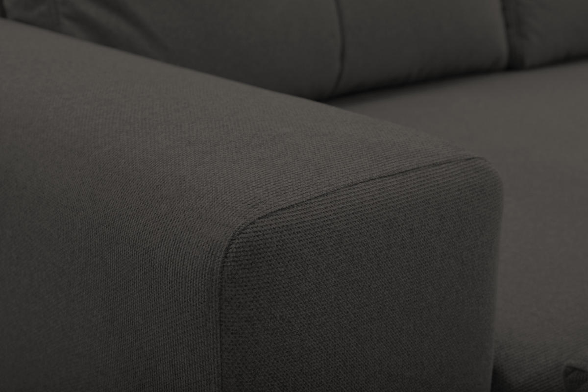 ECKSOFA AVRA L-förmig, mit Stauraumbehälter-in RINO-Stoff, Komfort & Eleganz, lose Rückenkissen, freistehend, RECHTS 251x165x85 cm Graphite - Graphitfarben, Holz/Textil (251/165cm) - DomoHome