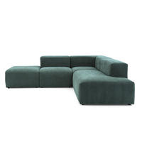 4-SITZER modulares Ecksofa HEAVEN SET 3 Rechts, Breite 270 cm Webstoff Dunkelgrün - Dunkelgrün/Schwarz, Holz/Kunststoff (270/245cm) - Muffo