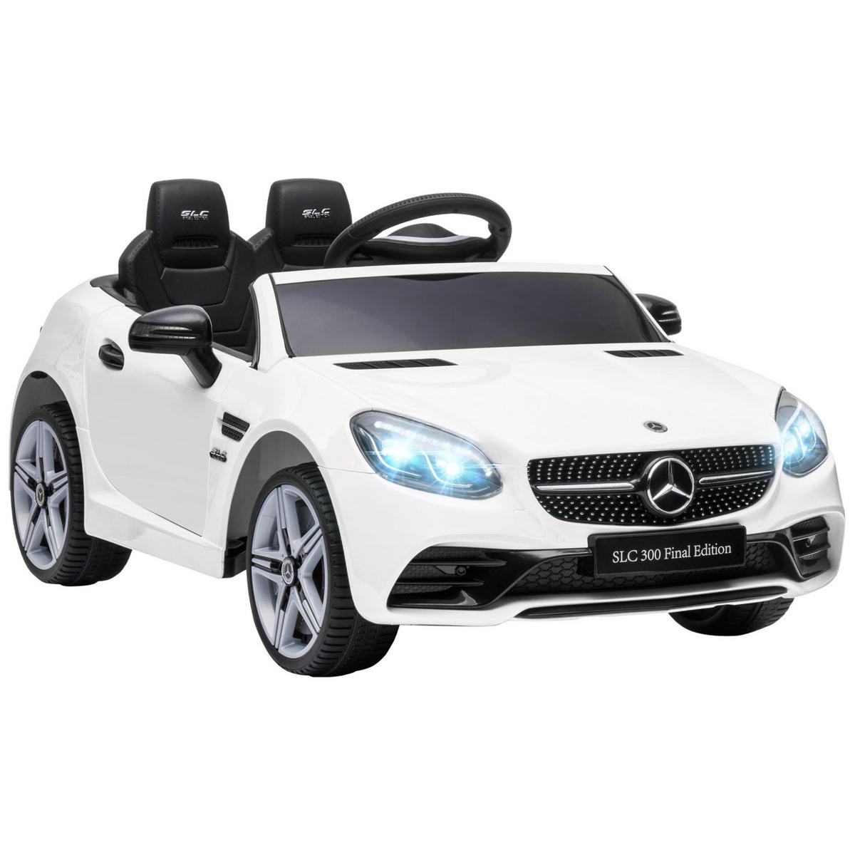 KINDER ELEKTROAUTO, Schwarz/Rot/Weiß, Kunststoff+ Metall - Weiß, Metall (107/62.5/44cm) - AIYAPLAY