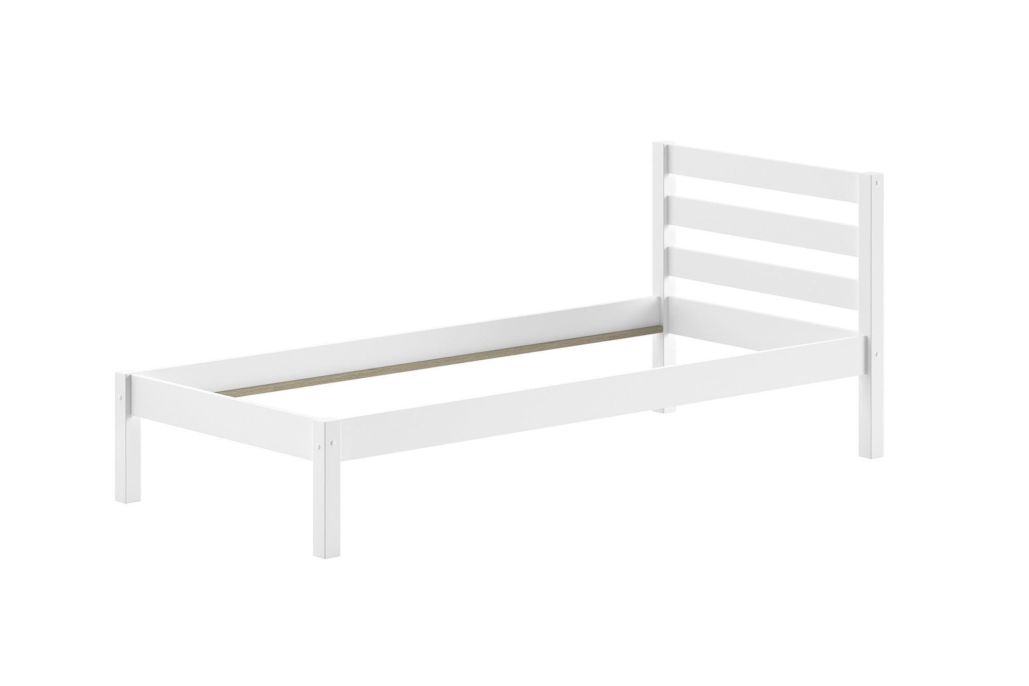 EINZELBETT Karolina Kiefer weiß 90x200 Kinderzimmer - Weiß, Holz (90/200cm) - 58aufmkessel