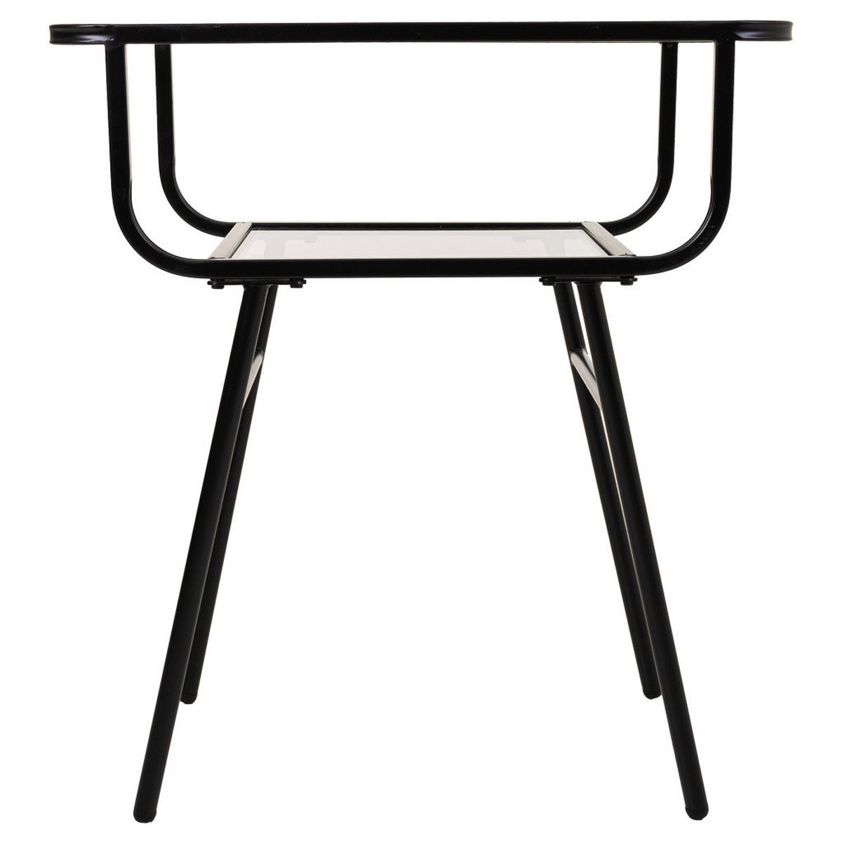 NACHTTISCH aus Metall und Glas, grau, 60x35x66cm - Grau, Metall (60/65.5/35cm) - Wanderlust