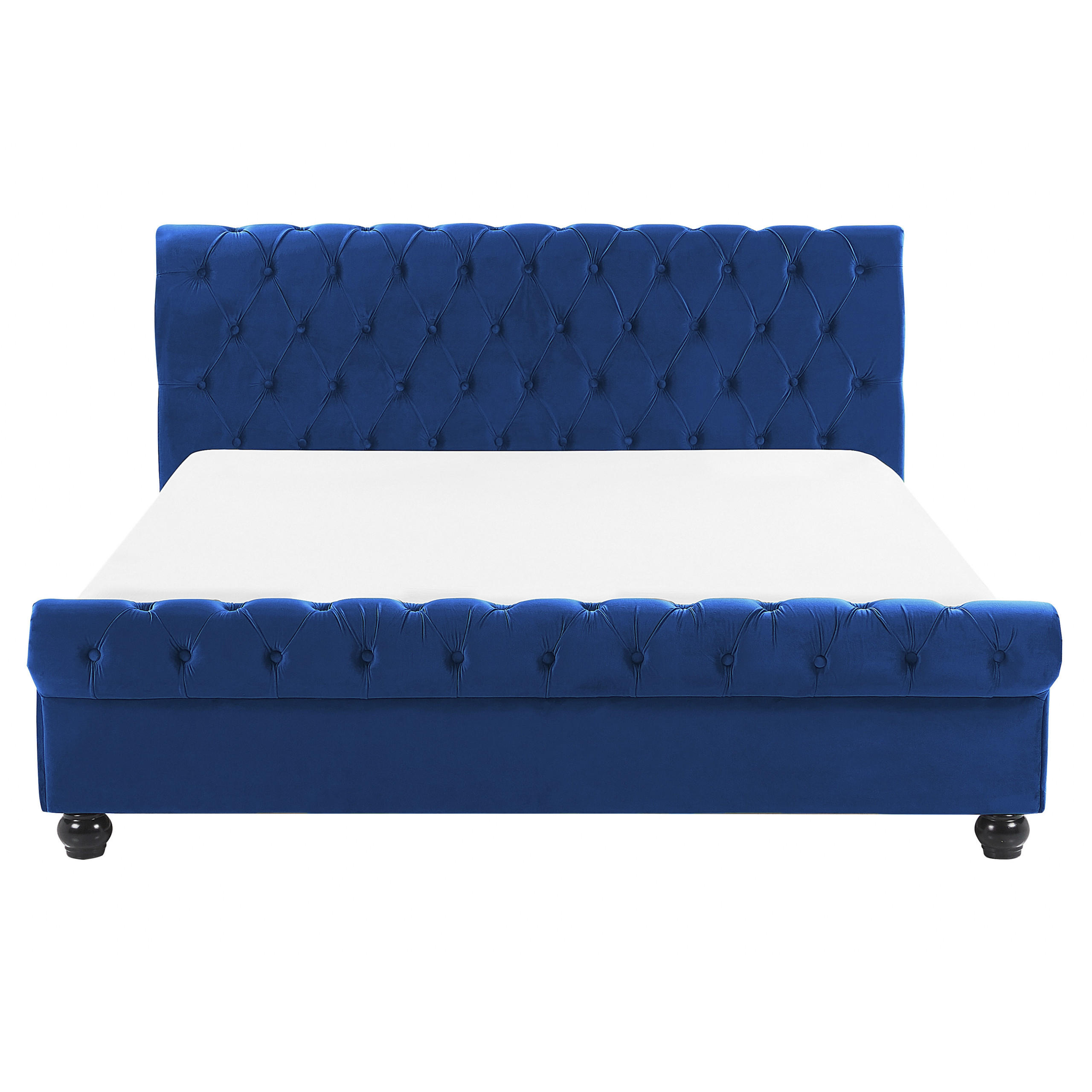 POLSTERBETT 160/200cm Marineblau Avallon - Blau, Textil (160/200cm) - Beliani