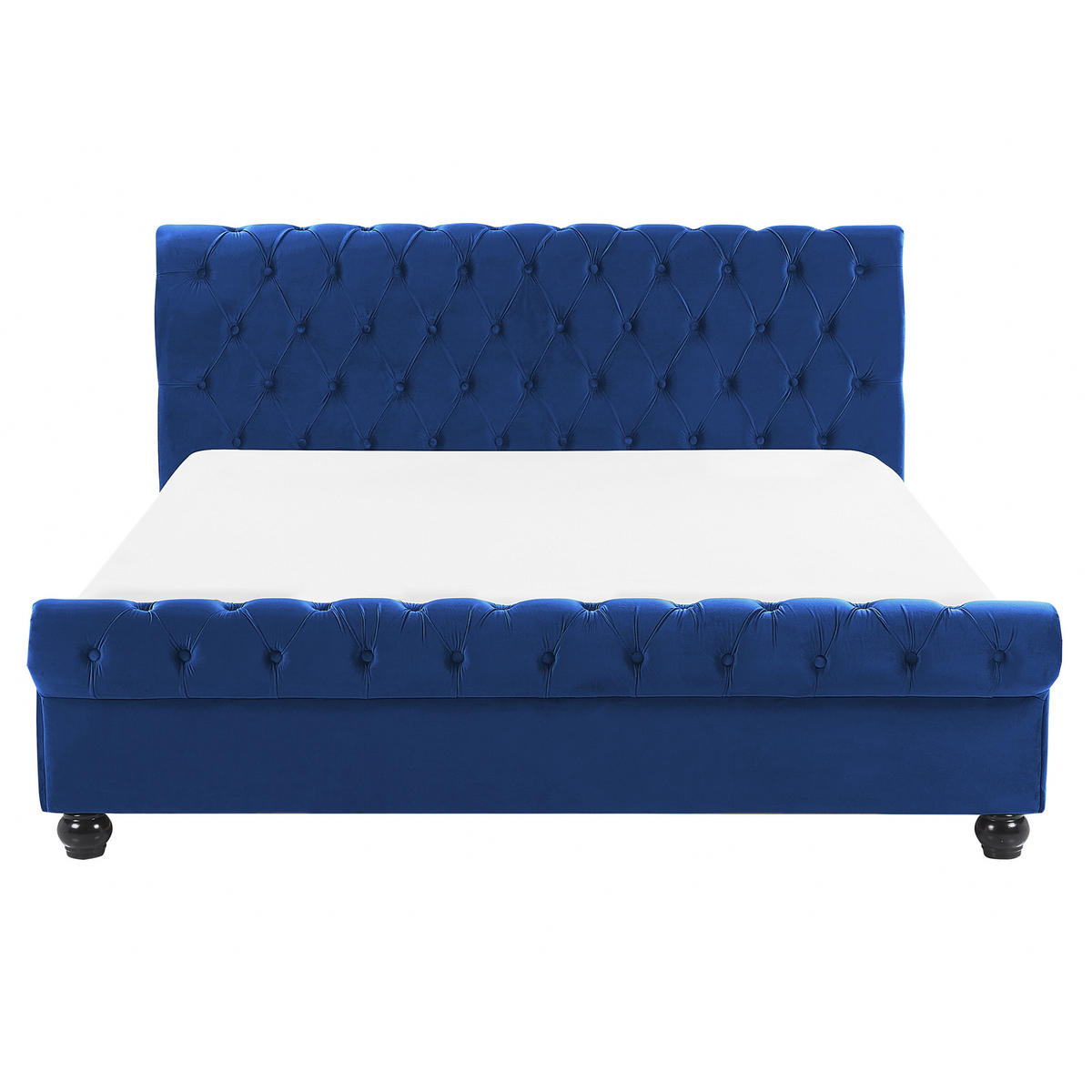 POLSTERBETT 160/200cm Marineblau Avallon - Blau, Textil (160/200cm) - Beliani