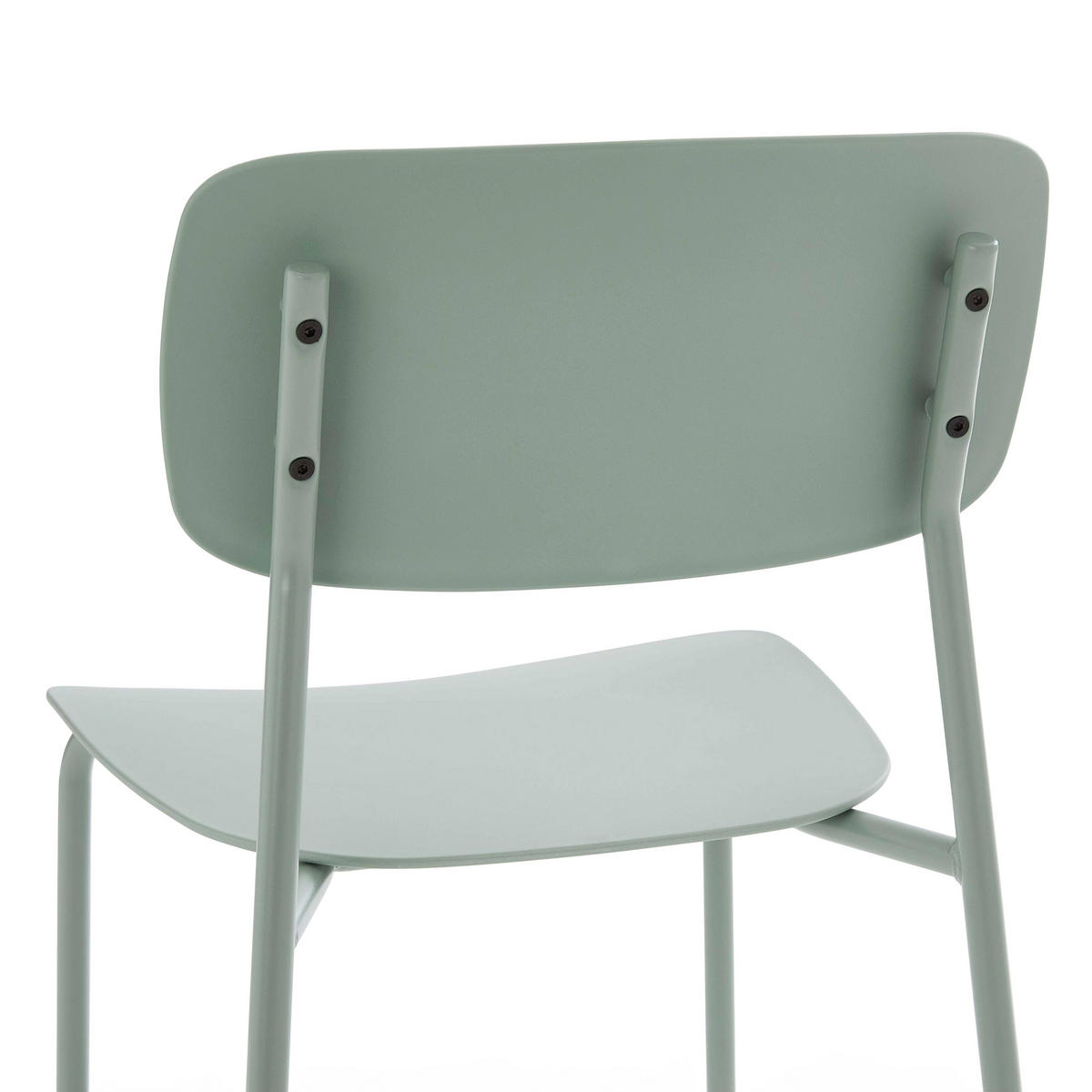 STÜHLE 2-tlg. aus Stahl und Kunststoff, Grün - Grün, Kunststoff/Metall (51/78/45cm) - Oviala
