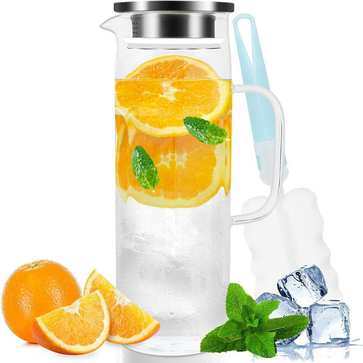 GLASKARAFFE 1,5 Liter mit Deckel - Transparent, Glas (12/27cm)