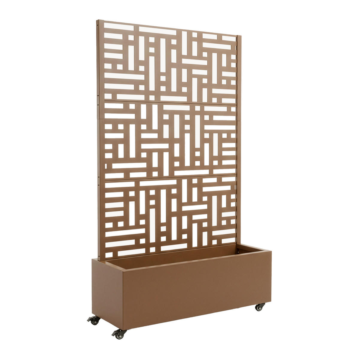 BLUMENKASTEN mit Trennwand Bernalda - Braun, Metall (120/186/40cm) - casa.pro