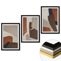 WANDBILDER 3er-Set - 40x60 cm Schwarzer Rahmen - Abstrakte moderne Strukturen - Schwarz, Kunststoff (40/60cm) - ArtPrintCave