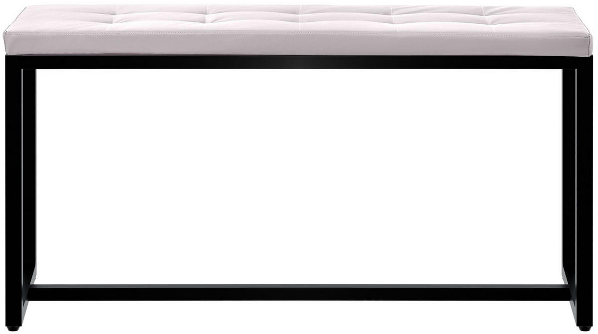 SITZBANK 100/40 cm Kunstleder weiß - Schwarz/Weiß, Textil/Metall (100/48/40cm) - CLP