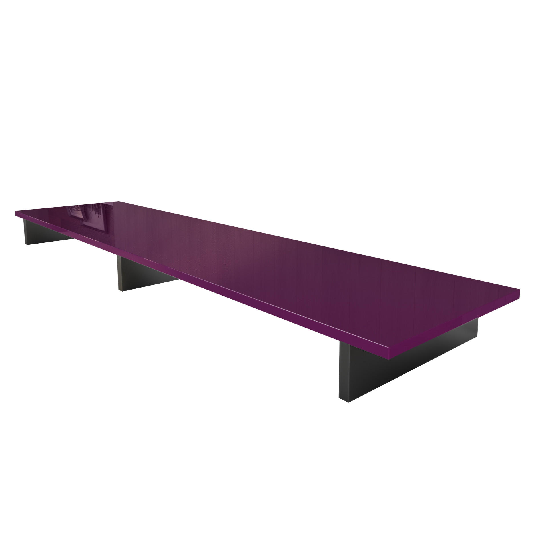 TVAUFSATZ Game Schwarz matt / Brombeer Hochglanz - Brombeere/Schwarz, Holzwerkstoff (138.5/9.5/34.5cm) - Vladon