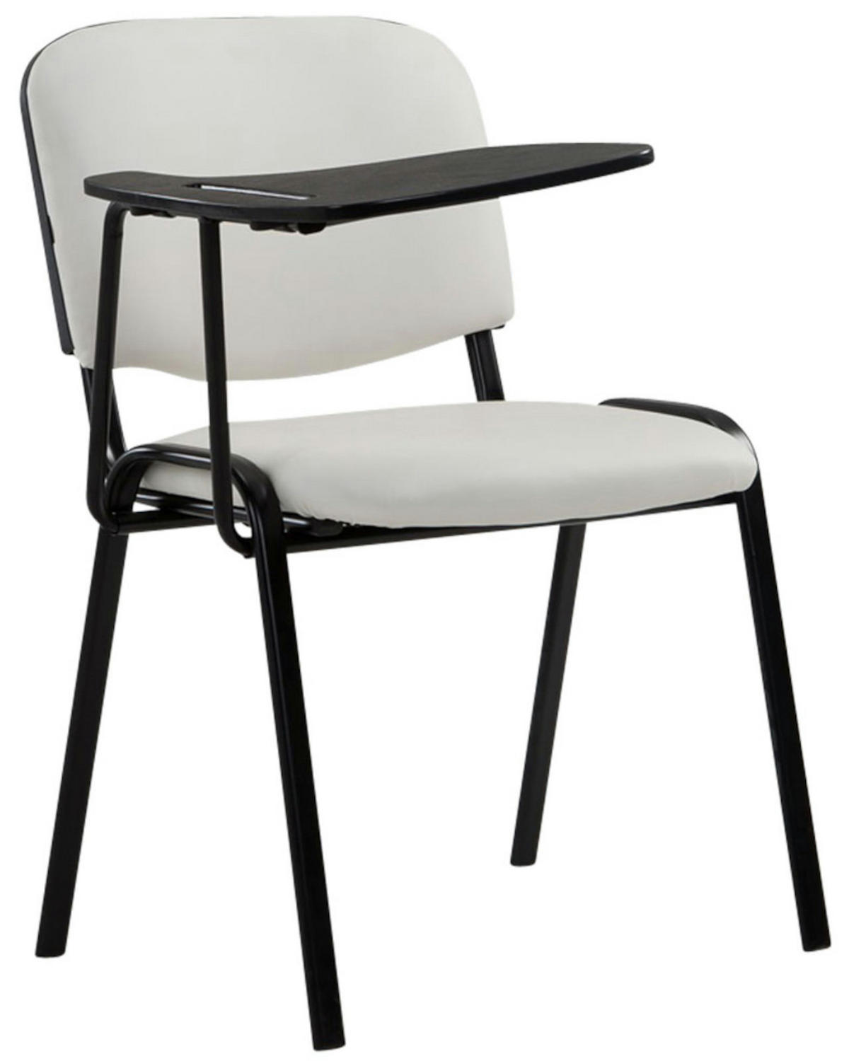 BESUCHERSTUHL 4er Set Lederlook Weiß - Schwarz/Weiß, Textil/Metall (53/81/71cm) - CLP