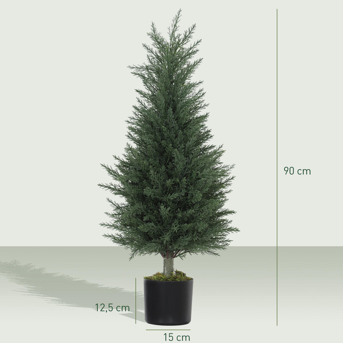 KÜNSTLICHE Pflanzen Grün 40.0/40.0/90.0cm - Grün, Kunststoff (90cm)