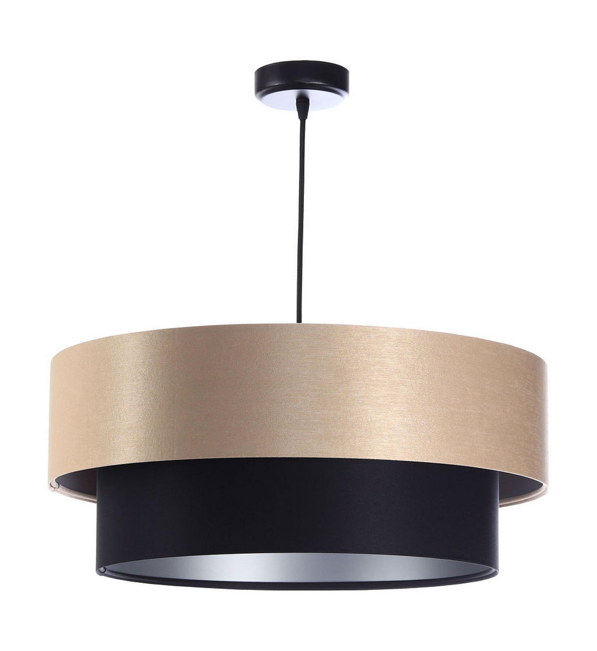 HÄNGELEUCHTE Schwarz 40/20 cm - Beige/Schwarz, Kunststoff (40/1/20cm) - ONZENO