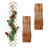 3XMŘÍŽ - hnědá, dřevo (45/270/1.5cm) - Relaxdays