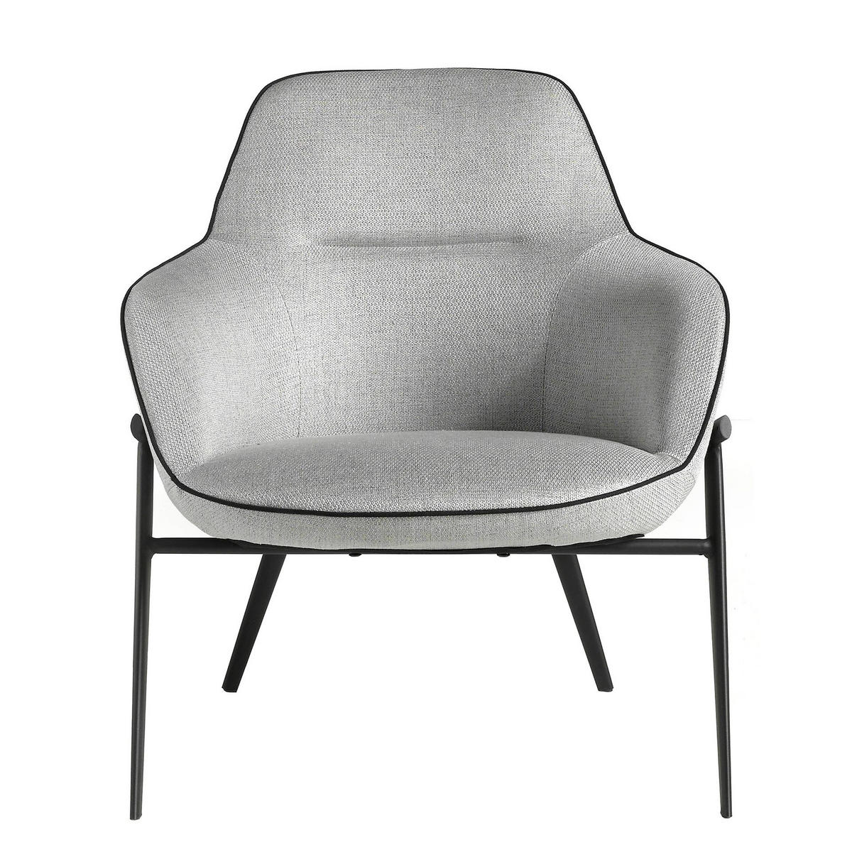 SESSEL aus grauem Stoff - Schwarz/Grau, Textil/Metall (76/84/67cm) - ANGEL CERDA