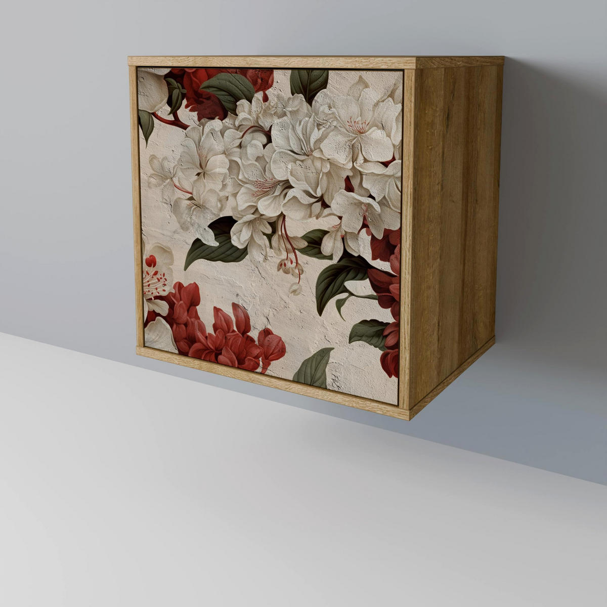 SIDEBOARD EPHEMERAL DAYS, Eichefarben, 57,5x42x75,5 cm, Goldfarbene Metallfüße - Eichefarben/Goldfarben, Holzwerkstoff/Metall (57.5/75.5/42cm) - SpaceRebels