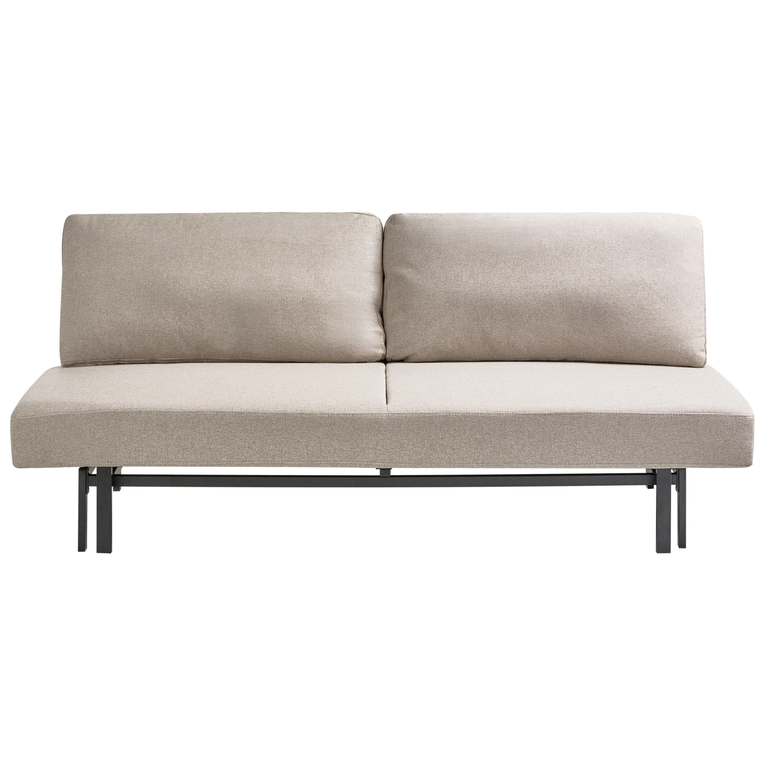 SCHLAFSOFA 3-Sitzer Stoff Beige Roykka - Beige, Textil (201/84/94cm) - Beliani