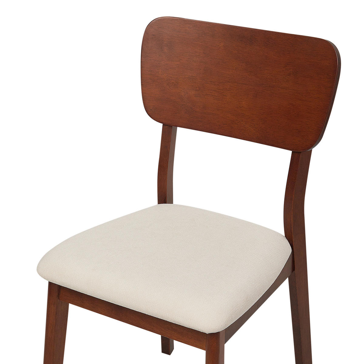 ESSZIMMERSTUHL 2er-Set Dunkler Holzfarbton Minier - Dunkelbraun/Beige, Holz (46/85/51cm) - Beliani