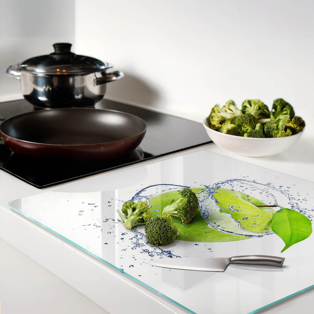 GLASPLATTE 60x52 cm Grüner Apfel - Grün, Glas (60/0.4/52cm) - TULUP