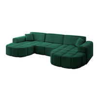 WOHNLANDSCHAFT LIVO-U1 - 315x173x79,5 cm Grün - Grün, Holzwerkstoff/Textil (315/79/173cm) - ALTDECOR