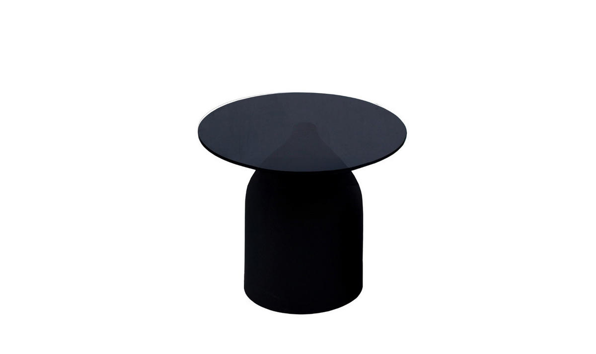 BEISTELLTISCH rund aus Glas 50x50x45cm, schwarz - Schwarz, Glas (50/50/30cm) - Livingfurn