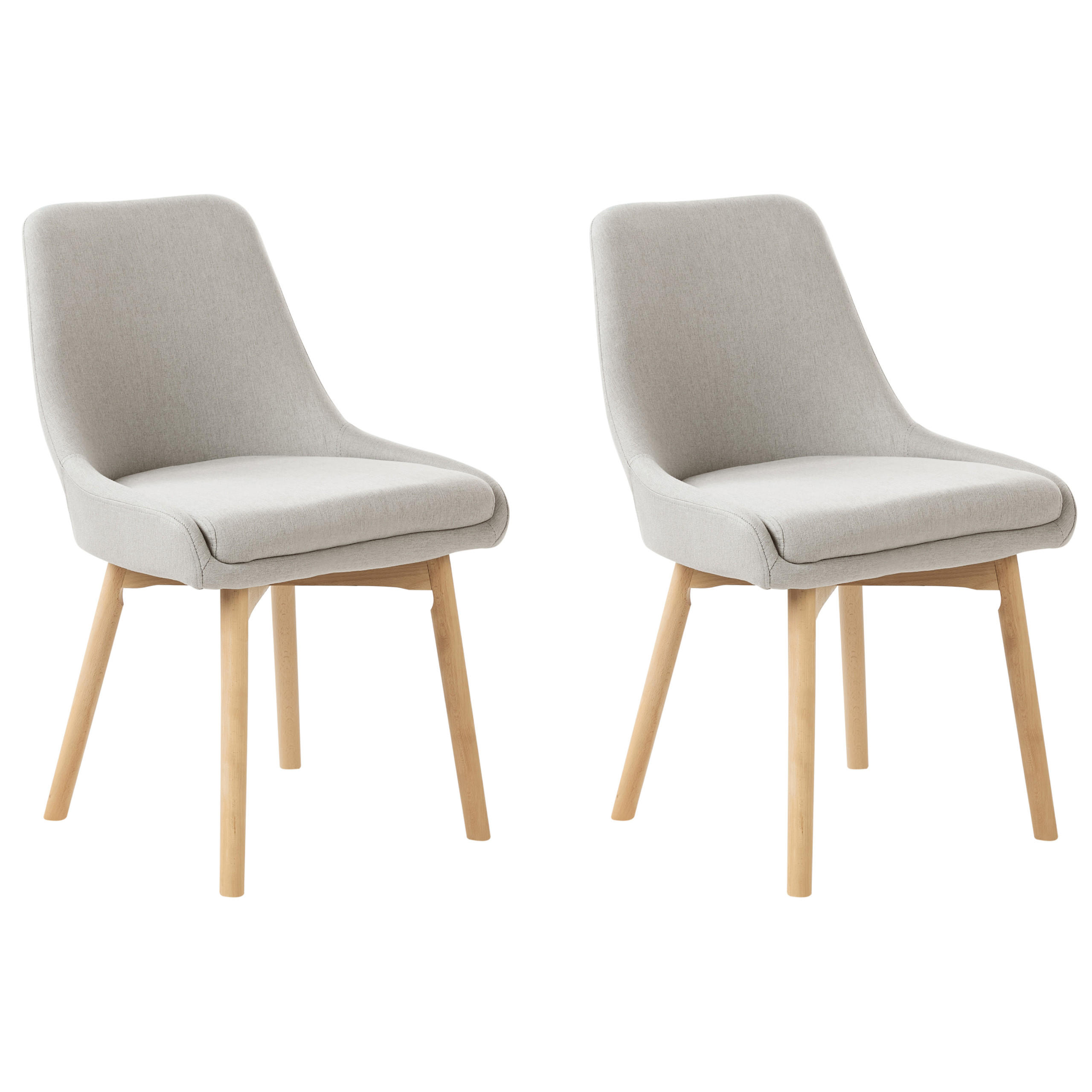 ESSZIMMERSTUHL 2er-Set Stoff Hellgrau Melfort - Hellgrau, Textil (49/82/58cm) - Beliani