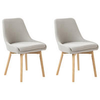 ESSZIMMERSTUHL 2er-Set Stoff Hellgrau Melfort - Hellgrau, Textil (49/82/58cm) - Beliani