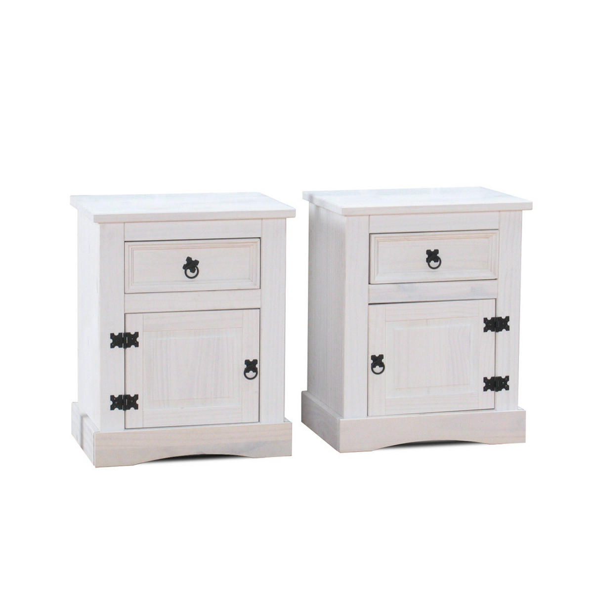 NACHTSCHRANK weiß - Weiß, Holzwerkstoff (53/66/38cm) - ebuy24