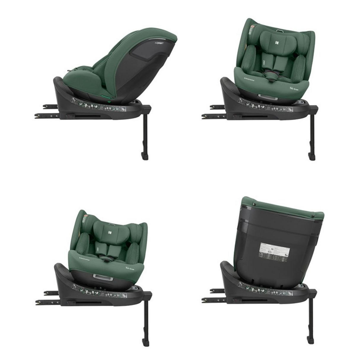KINDERSITZ i-Orbit i-Size dunkelgrau (40-150cm) Gruppe 0+/1/2/3 Isofix Stützbein - Schwarz, Kunststoff (45/82/51cm) - Kikka boo