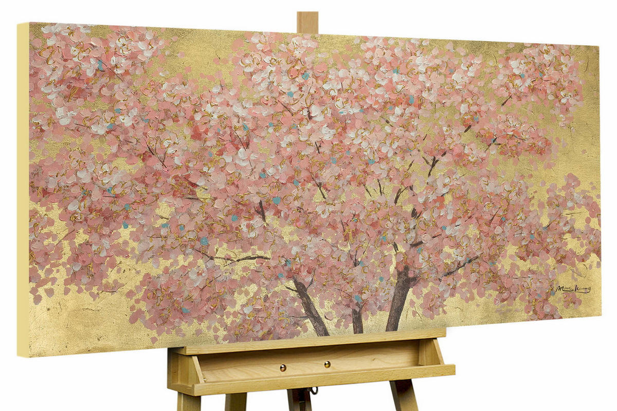 ÖLGEMÄLDE 120/60 cm - Pink/Braun, Holz/Textil (1.94/60cm) - KUNSTLOFT