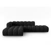 ECKSOFA modular links Lupine aus Chenille-Stoff schwarz 5 Sitzplätze - Schwarz, Textil (177/299cm) - Micadoni