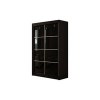 SCHIEBETÜRENSCHRANK TIPI III - Schwarz, Holzwerkstoff (120/215/61cm) - Meblini