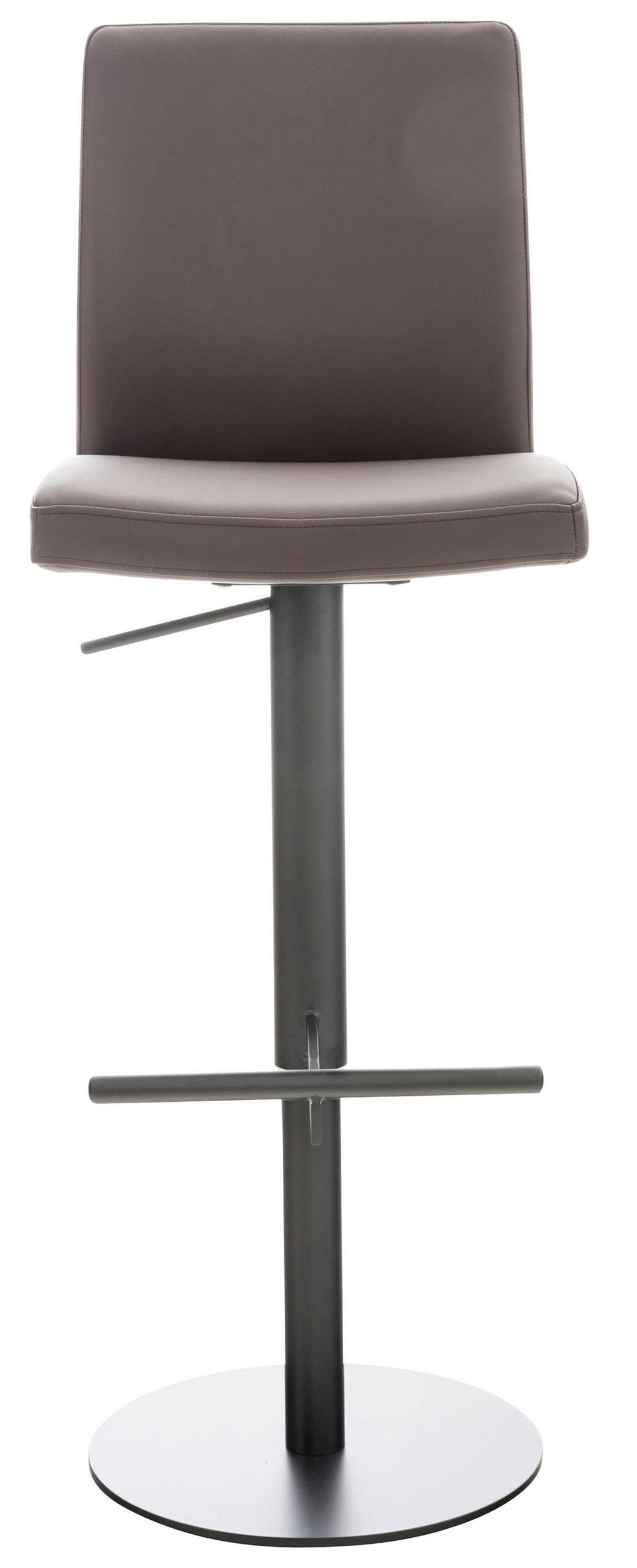 BARHOCKER Cathy, Gestell schwarz, Kunstleder Braun - Schwarz/Braun, Kunststoff/Textil (40/100/49cm) - TPFLiving