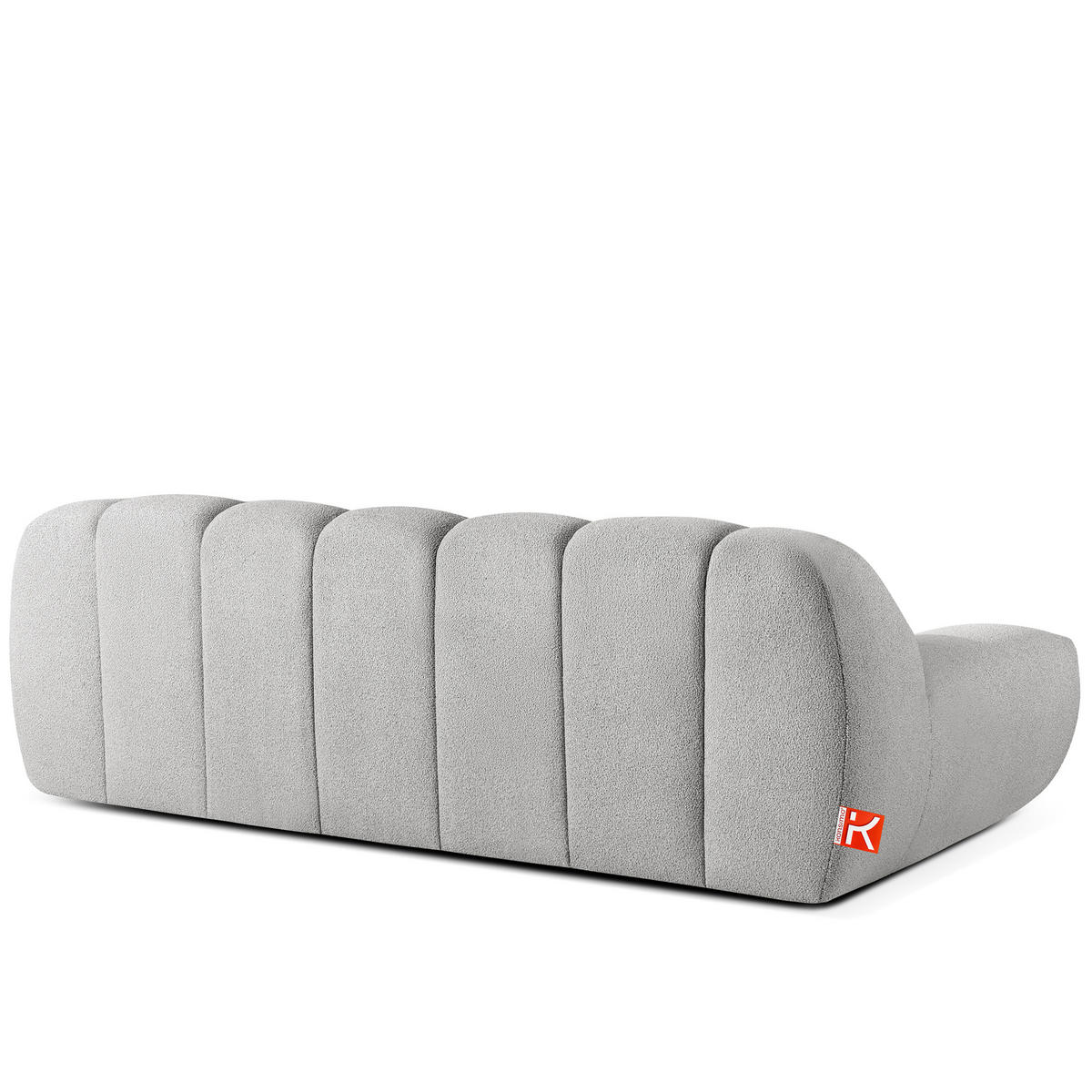 EINZELSOFA VENA Bouclé, Hellgrau - Hellgrau, Holz/Textil (225/72/105cm) - KONSIMO®